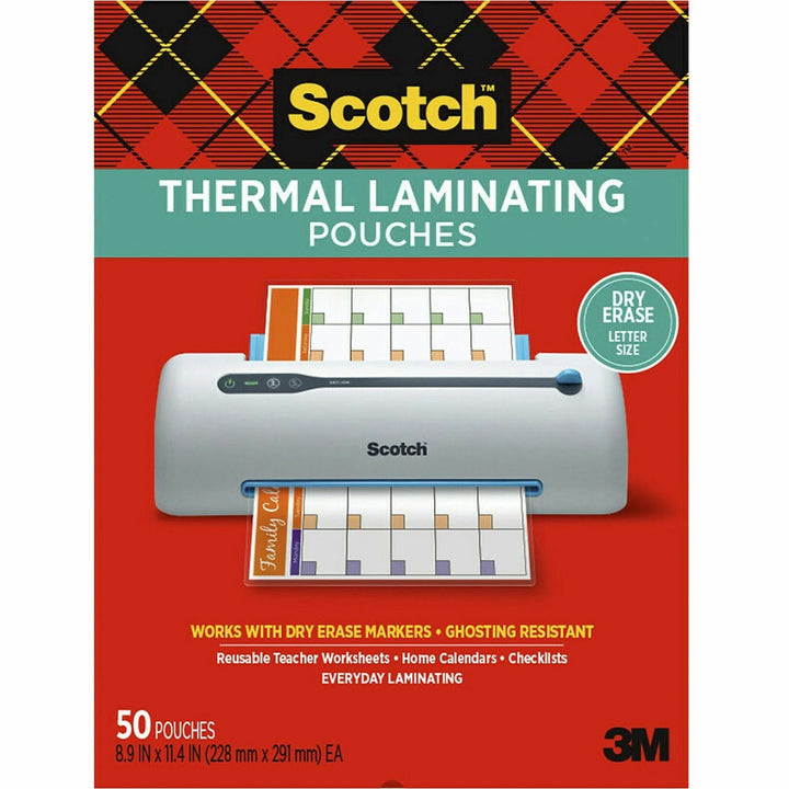 Image of 3M Laminating Pouch, Ltr, 8.9"x11-2/52", 50/PK, Clear