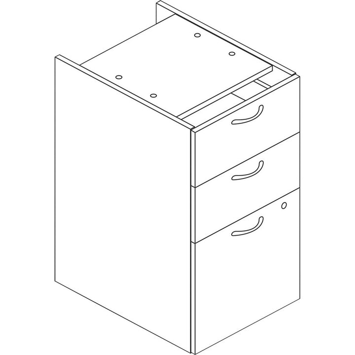 Image of HON® Mod Support Pedestal, Left Or Right, 3-Drawers: Box/box/file, Legal/letter, Traditional Mahogany, 15" X 20" X 28"