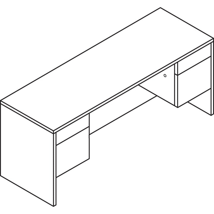 Image of HON® Kneespace Credenza, 72"x24"x29-1/2", Sterling Ash
