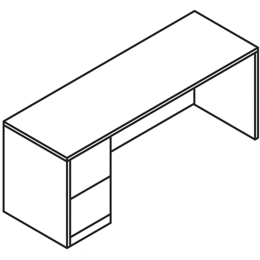 Image of HON® Credenza, Left Pedestal, F/F, 72"x24"x29-1/2", Sterling Ash