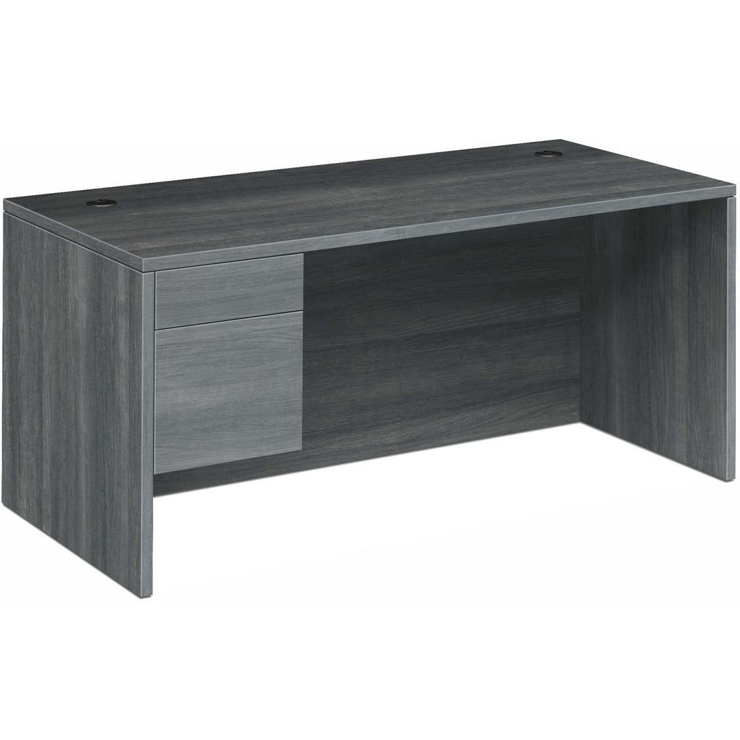 Image of HON® Left Pedestal Desk, 66"x30"x29-1/2", Sterling Ash