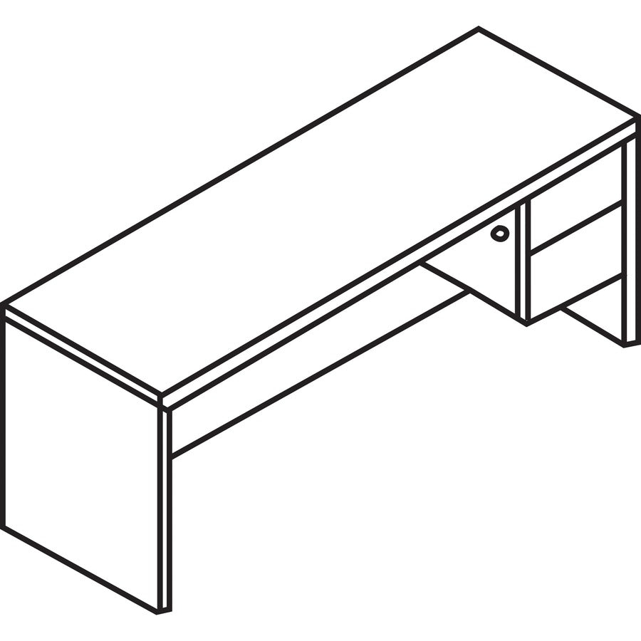 Image of HON® Right Pedestal Credenza, 72"x24"x29-1/2", Sterling Ash