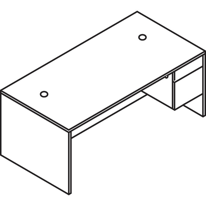Image of HON® Right Pedestal Desk, 72"x36"x29-1/2", Sterling Ash