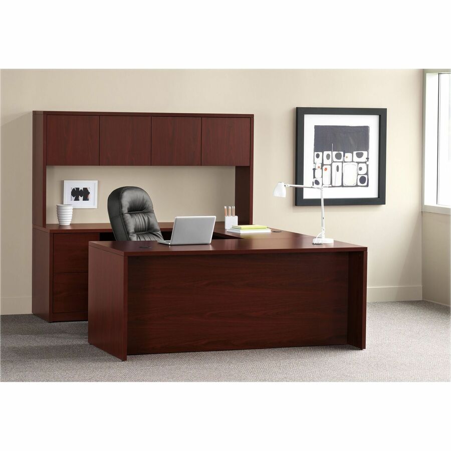 Image of HON® 10500 Series "l" Workstation Right Pedestal Desk With Full-Height Pedestal, 72" X 36" X 29.5", Mahogany