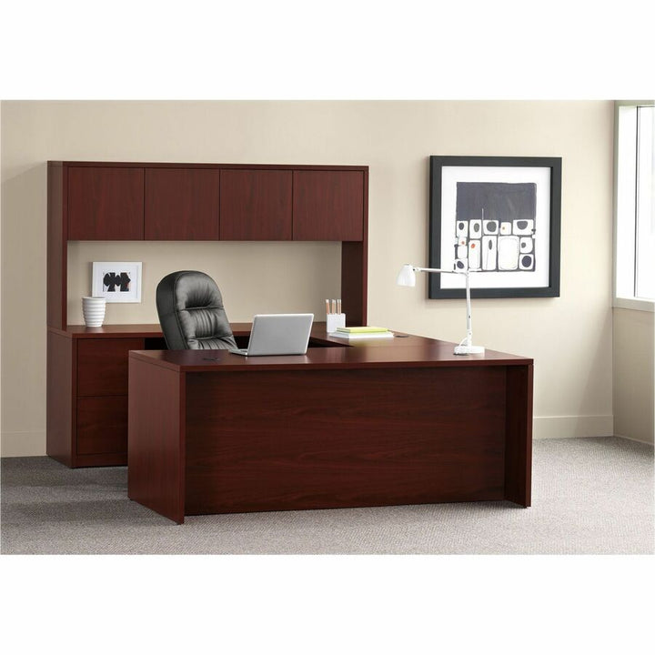 Image of HON® 10500 Series "l" Workstation Right Pedestal Desk With Full-Height Pedestal, 72" X 36" X 29.5", Mahogany