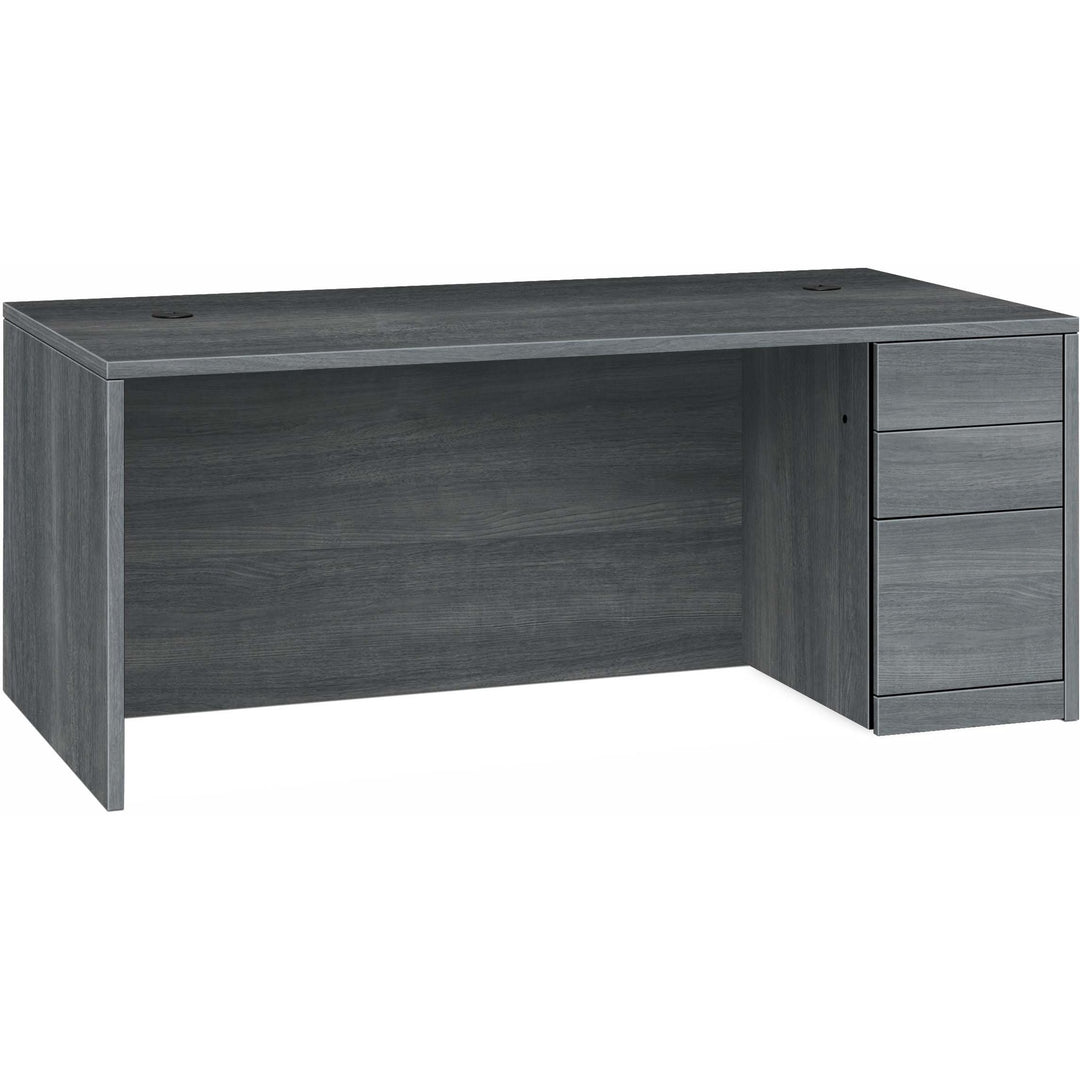 Image of HON® Right Pedestal Desk, B/B/F, 72"x36"x29-1/2", Sterling Ash