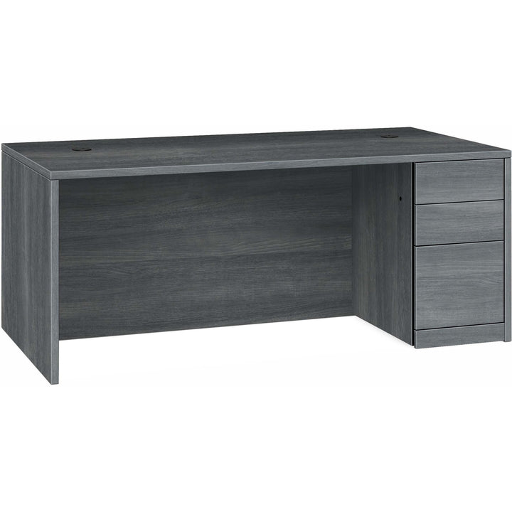 Image of HON® Right Pedestal Desk, B/B/F, 72"x36"x29-1/2", Sterling Ash