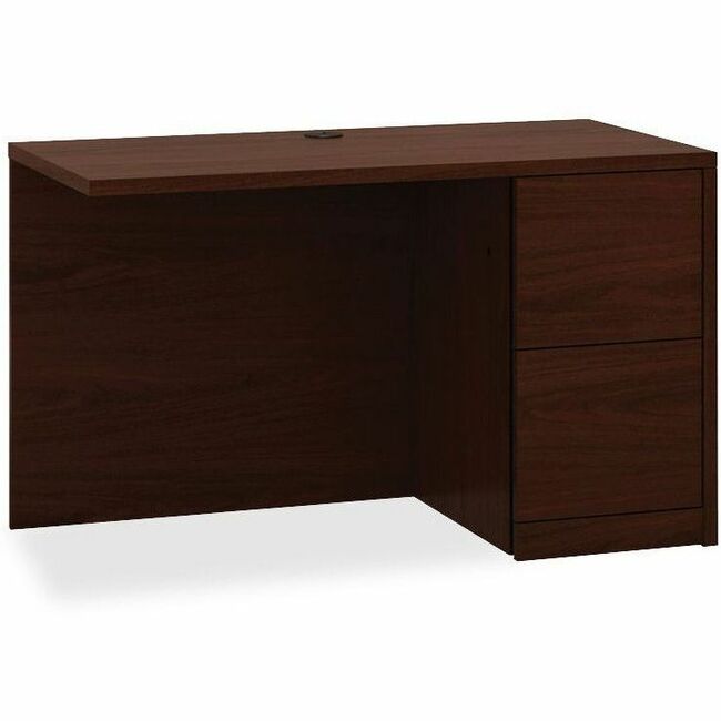 Image of HON® 10500 Series L Workstation Return, Full-Height Right Ped, 48w x 24d x 29.5h, Mahogany