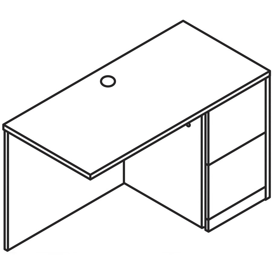 Image of HON® 10500 Series L Workstation Return, Full-Height Right Ped, 48w x 24d x 29.5h, Mahogany