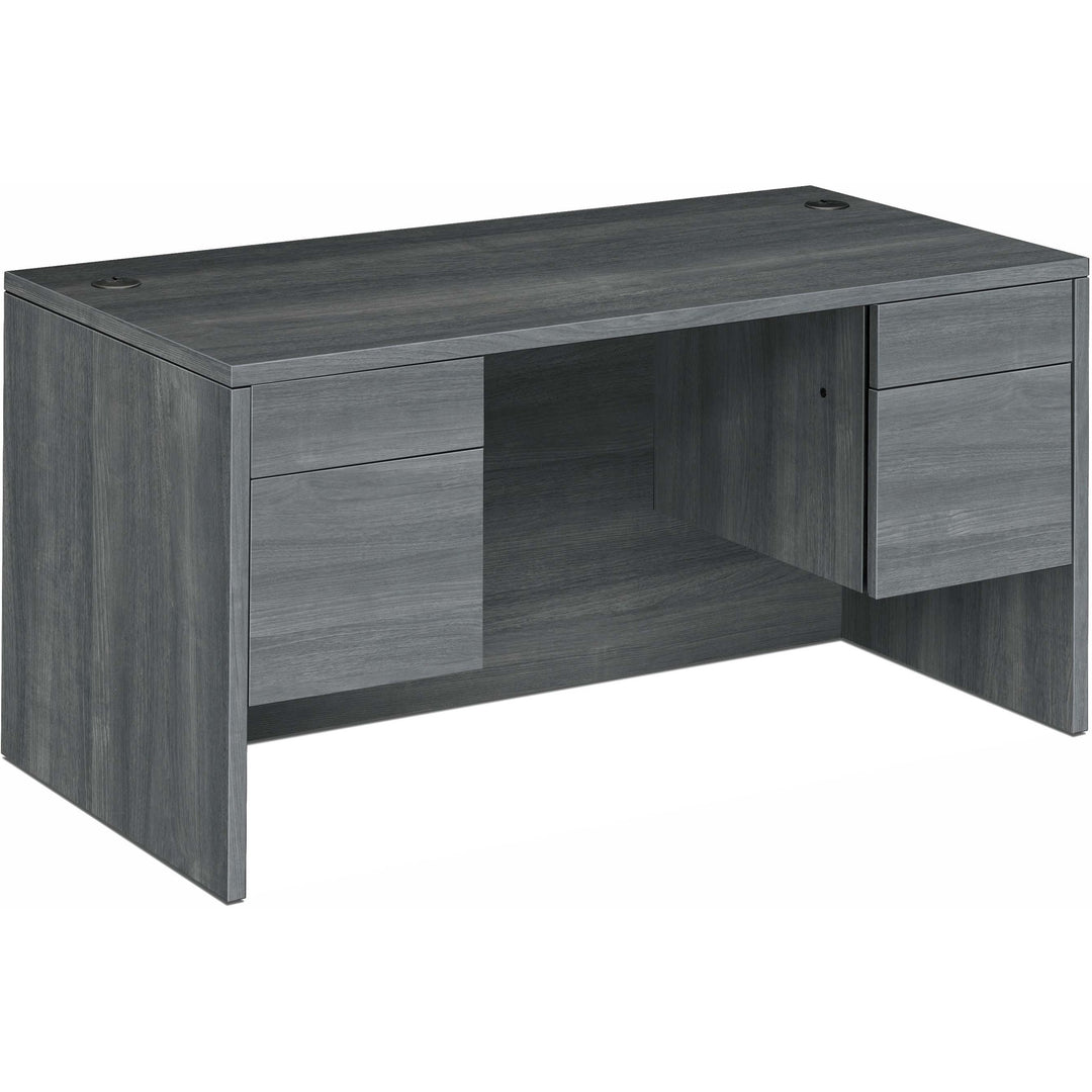 Image of HON® Double Pedestal Desk,Rectangle,60"x30"x29.5",Sterling Ash