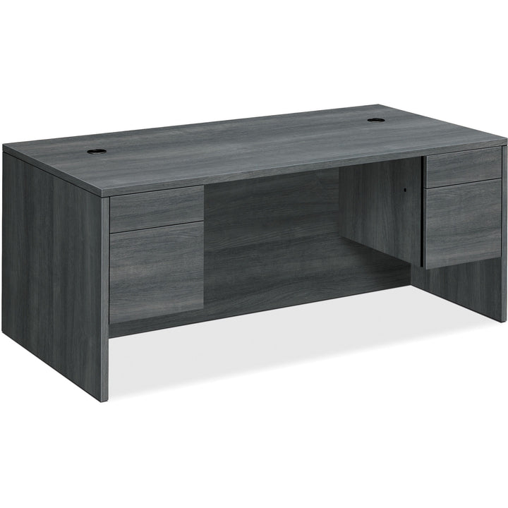 Image of HON® Double-Ped Desk,Rectangle Top,72"x36"x29-1/2",Sterling Ash