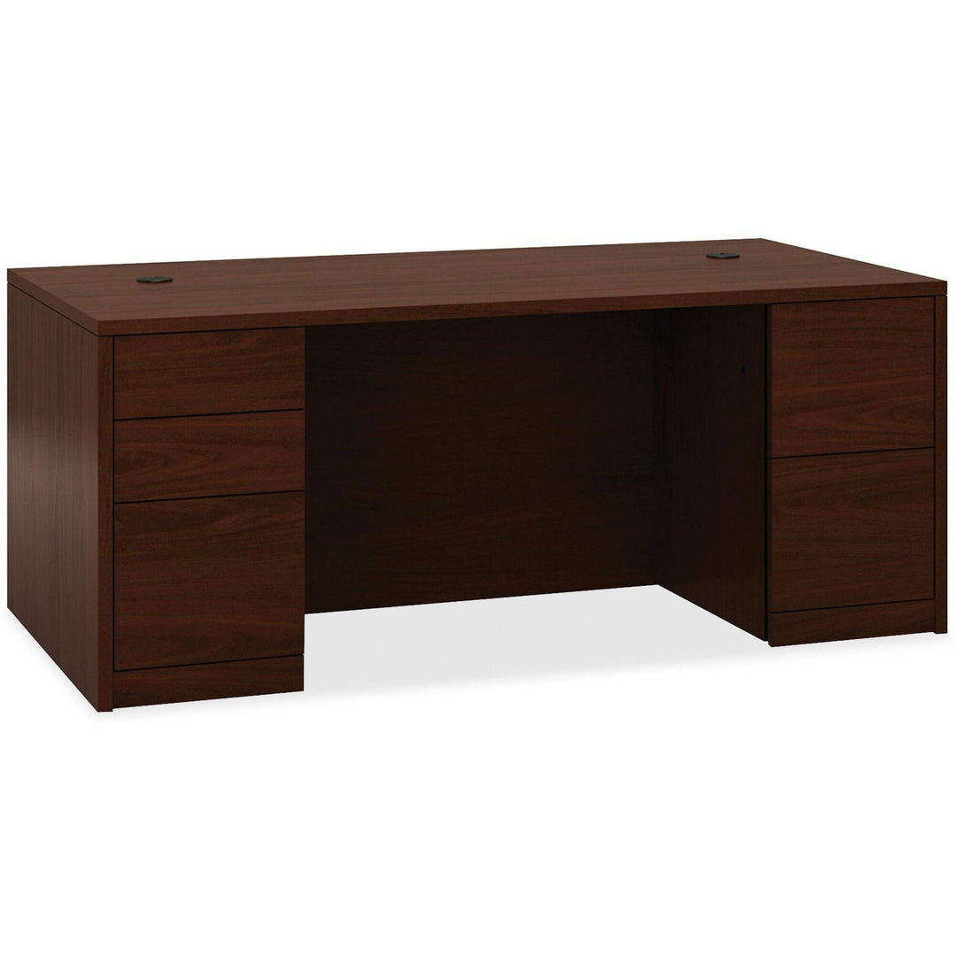 Image of HON® 10500 Series Double Pedestal Desk With Full Pedestals, 72" X 36" X 29.5", Mahogany