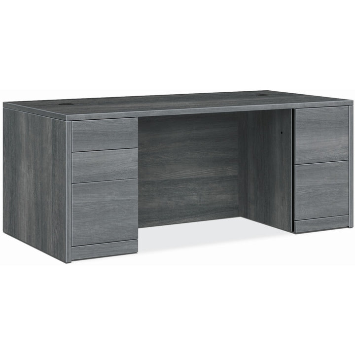 Image of HON® Double Pedestal Desk,Rectangle,72"x36"x29-1/2",Sterling Ash