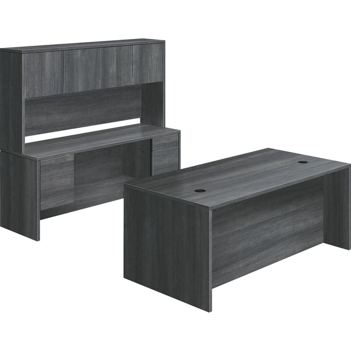 Image of HON® Double Pedestal Desk,Rectangle,72"x36"x29-1/2",Sterling Ash
