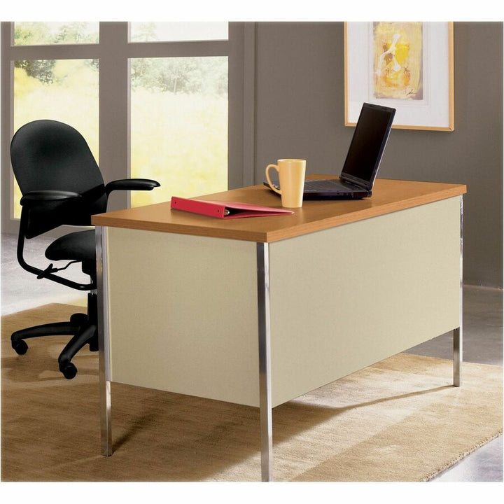 Image of HON® 34000 Series Double Pedestal Desk, 60" X 30" X 29.5", Harvest/putty