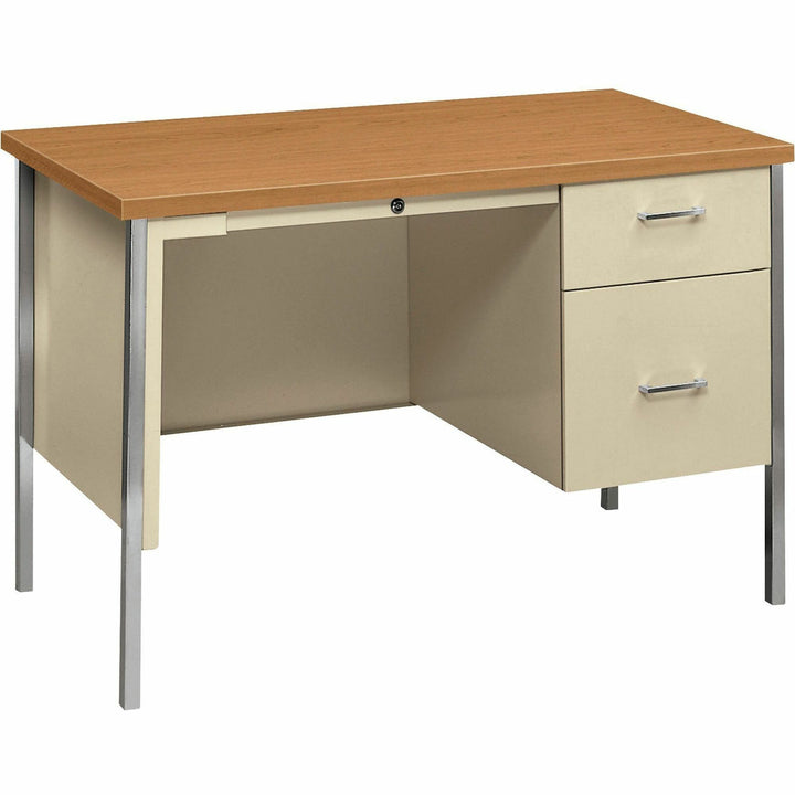 Image of HON® 34000 Series Right Pedestal Desk, 45.25" X 24" X 29.5", Harvest/putty