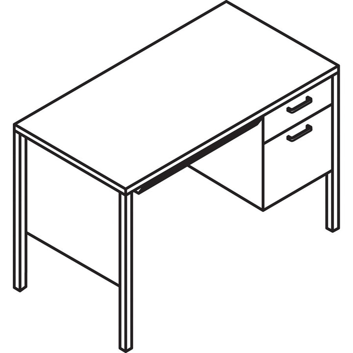 Image of HON® 34000 Series Right Pedestal Desk, 45.25" X 24" X 29.5", Harvest/putty