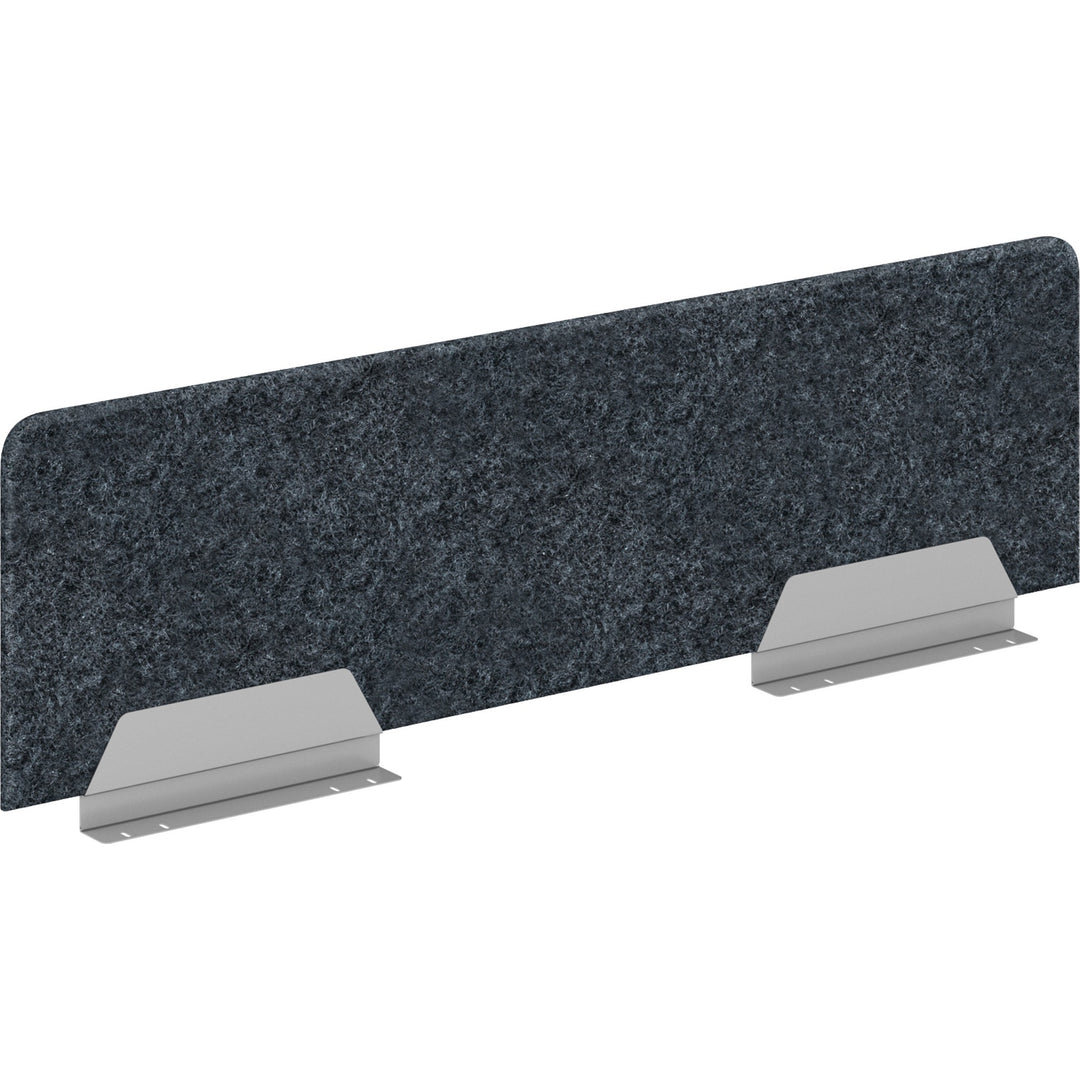 Image of HON HUVDSAO1348 Privacy Screen, 46" W x 13" Height, Silver Frame, Polyethylene Terephthalate (PET), Dark Gray, 1 Each