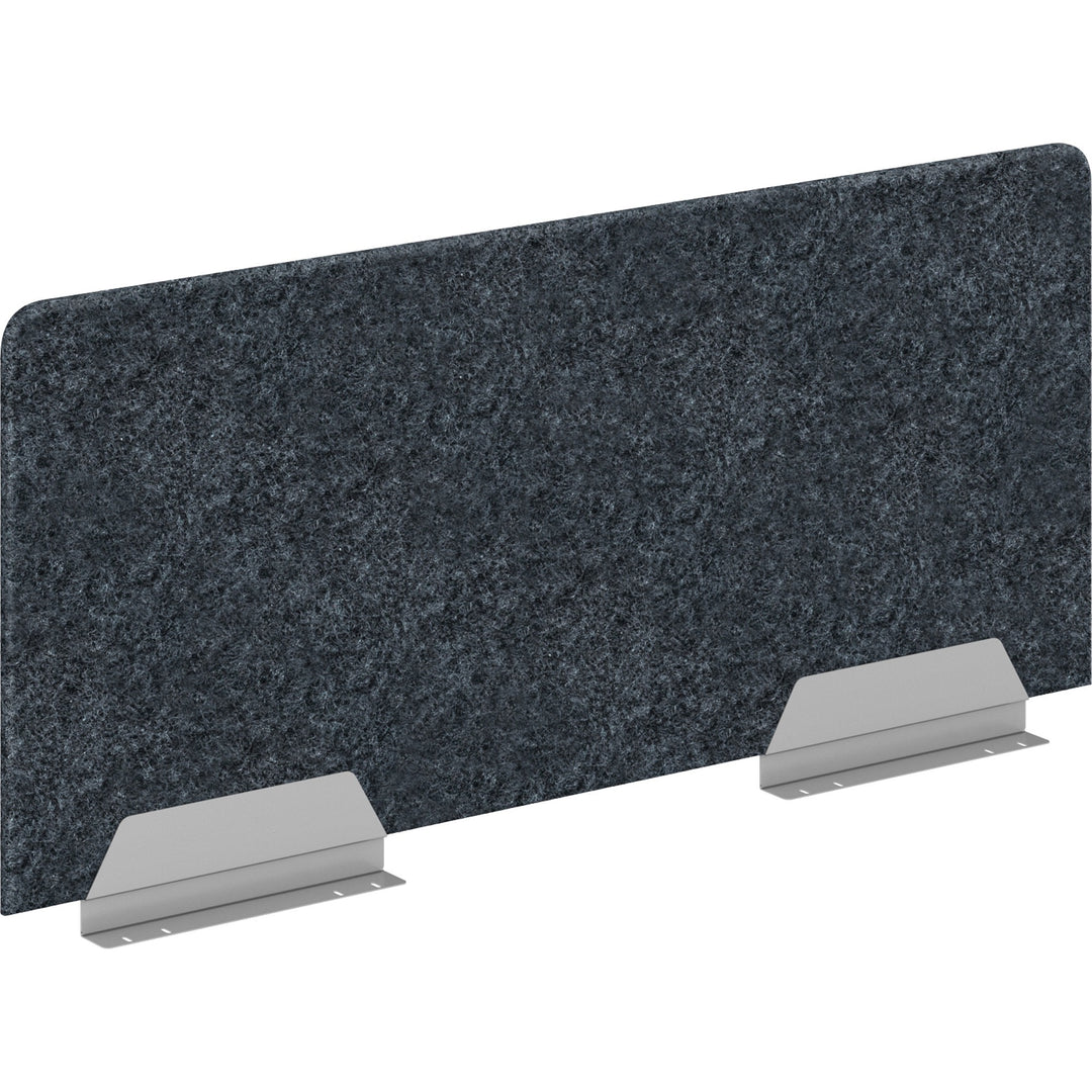 Image of HON HUVDSAO2048 Privacy Screen, 46" W x 20" Height, Silver Frame, Polyethylene Terephthalate (PET), Dark Gray, 1 Each