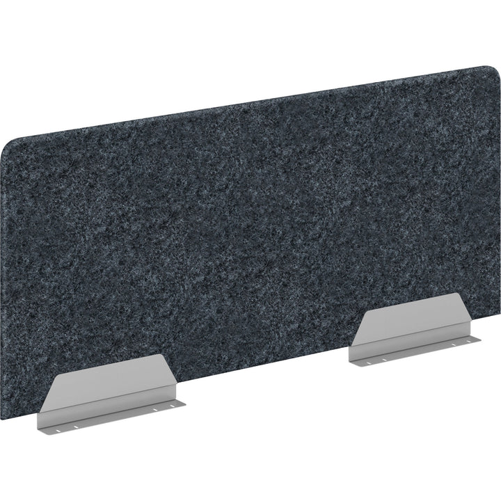 Image of HON HUVDSAO2048 Privacy Screen, 46" W x 20" Height, Silver Frame, Polyethylene Terephthalate (PET), Dark Gray, 1 Each