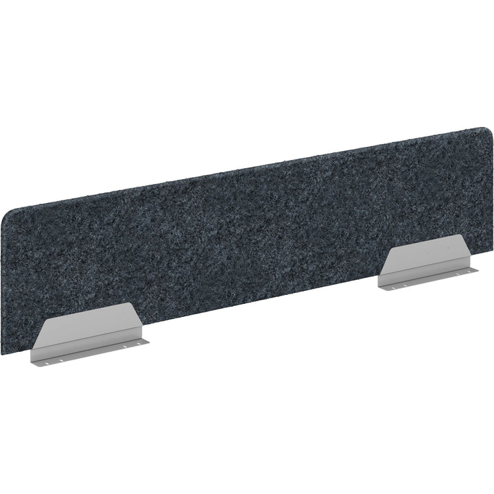 Image of HON HUVDSAO1360 Privacy Screen, 58" W x 13" Height, Silver Frame, Polyethylene Terephthalate (PET), Dark Gray, 1 Each