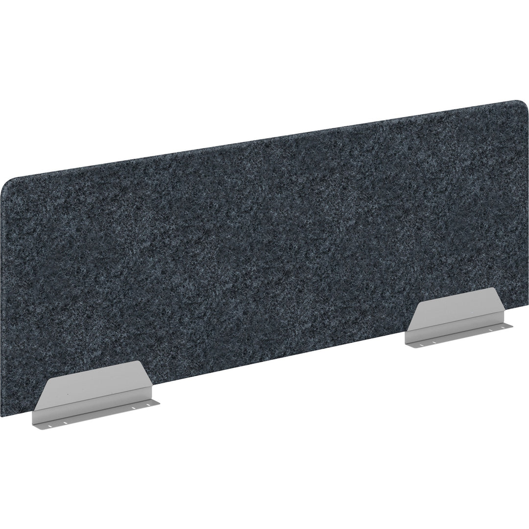 Image of HON HUVDSAO2060 Privacy Screen, 58" W x 20" Height, Silver Frame, Polyethylene Terephthalate (PET), Dark Gray, 1 Each