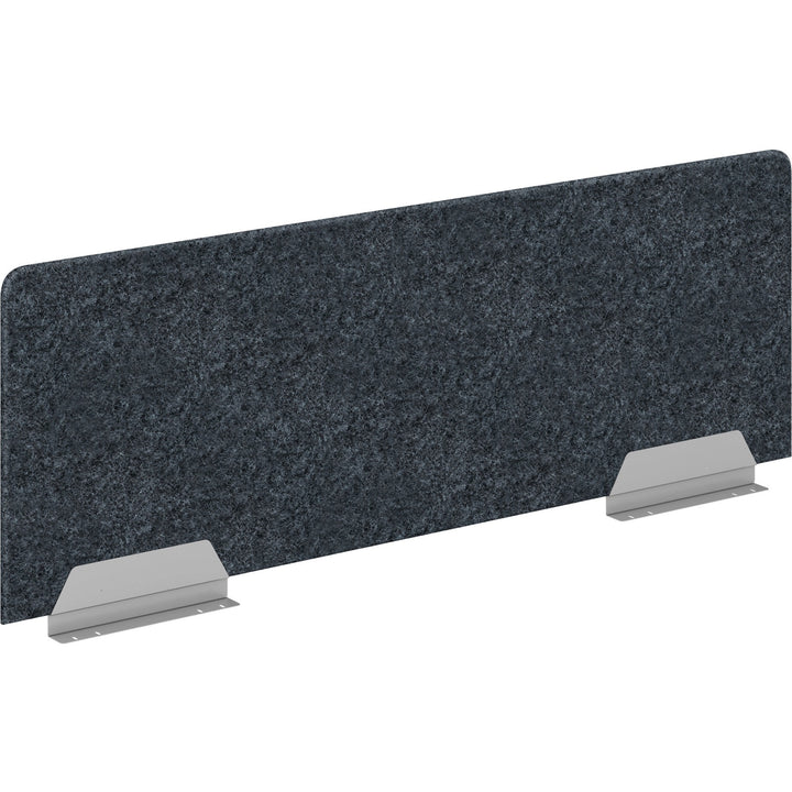 Image of HON HUVDSAO2060 Privacy Screen, 58" W x 20" Height, Silver Frame, Polyethylene Terephthalate (PET), Dark Gray, 1 Each