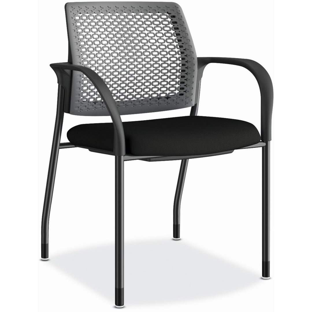 Image of HON® Guest Chair, ReActiv, Stacking, 25"x21-3/4"x33-1/2", Black