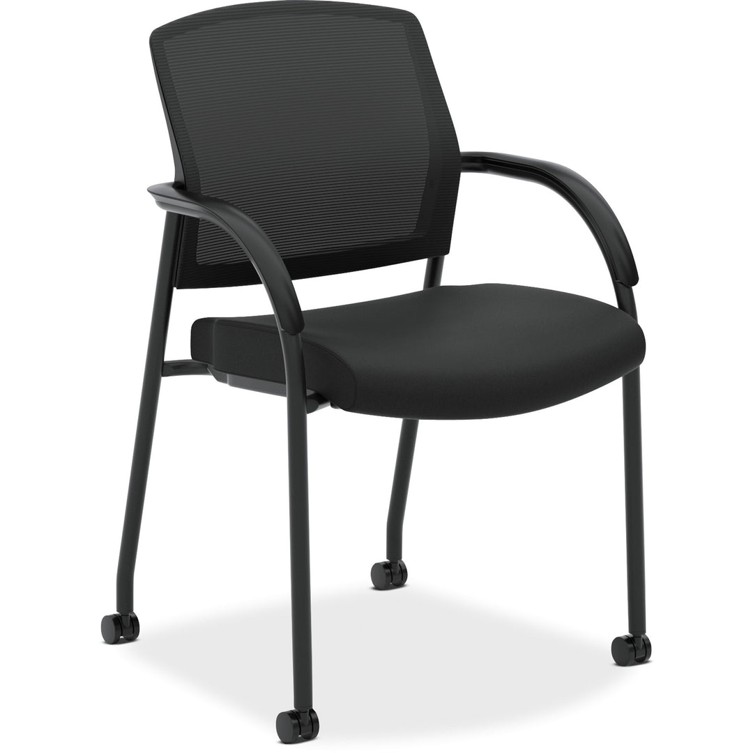 Image of HON® Lota Series Guest Side Chair, 23" x 24.75" x 34.5", Black Seat, Black Back, Black Base