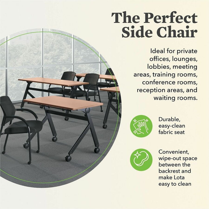 Image of HON® Lota Series Guest Side Chair, 23" x 24.75" x 34.5", Black Seat, Black Back, Black Base