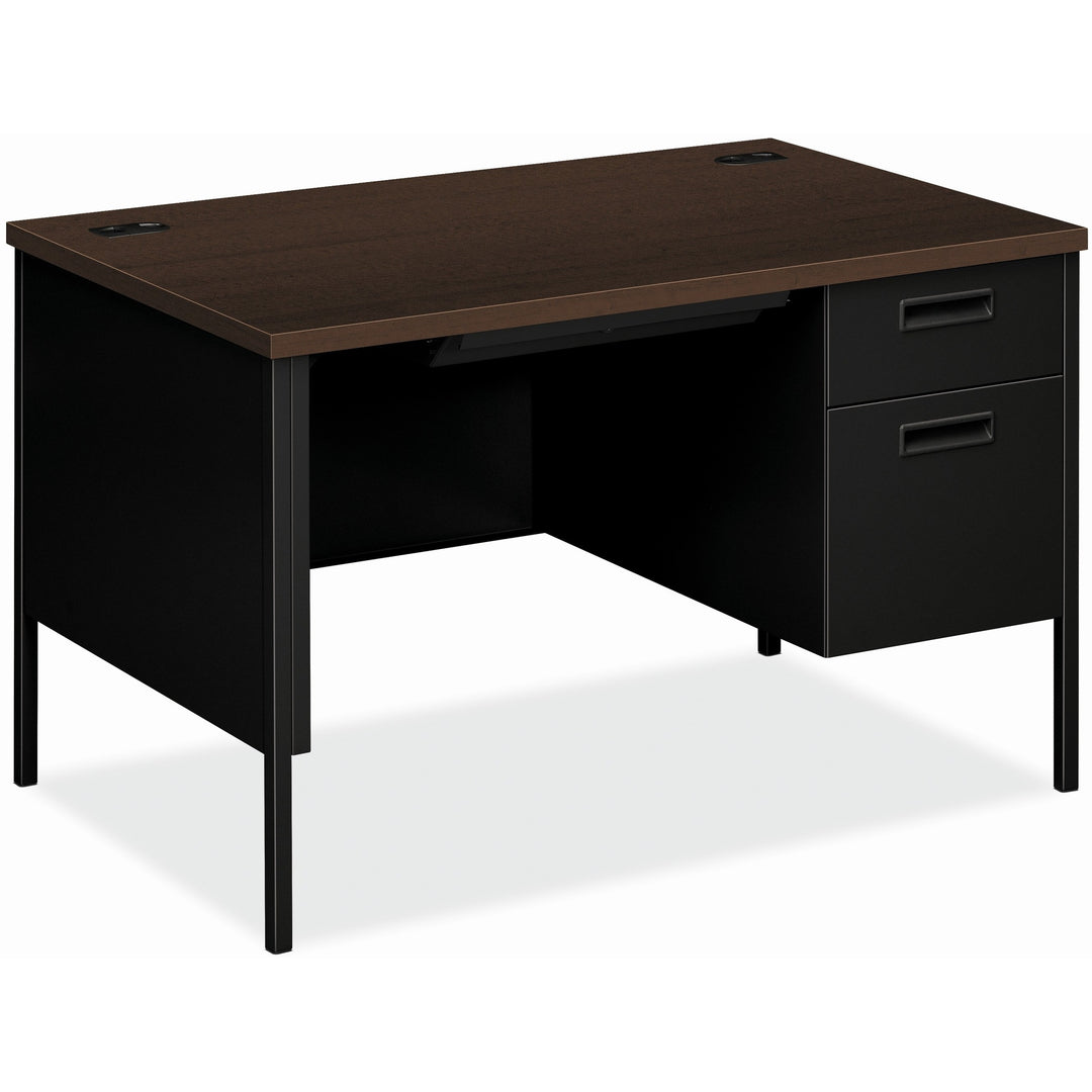 Image of HON® Metro Classic Series Right Pedestal Desk, 48" X 30" X 29.5", Mocha/black