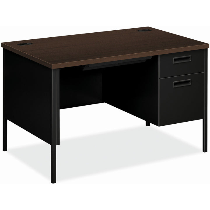 Image of HON® Metro Classic Series Right Pedestal Desk, 48" X 30" X 29.5", Mocha/black