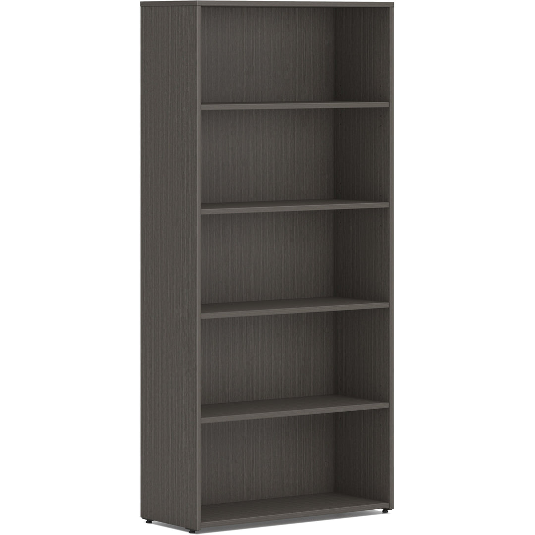 Image of HON® Bookcase, 5-Shelf, Adjustable, 30"x13"x65", Slate Teak