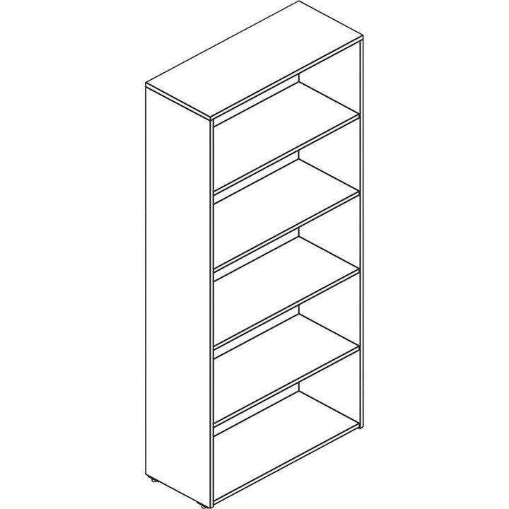 Image of HON® Bookcase, 5-Shelf, Adjustable, 30"x13"x65", Mahogany