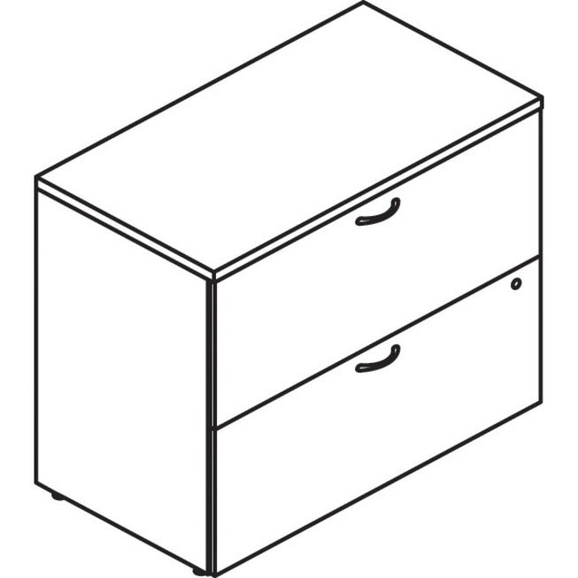 Image of HON® Mod Lateral File, 2 Legal/letter-Size File Drawers, Slate Teak, 36" X 20" X 29"