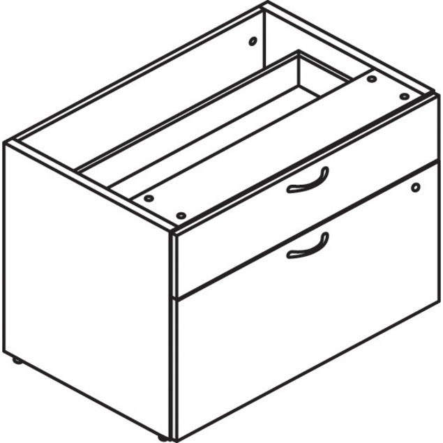 Image of HON Mod HLPLCL3020BF Credenza, 21" H x 30" W x 20" Depth, Total Drawer(s): 2, Finish: Simply White, 1 Each