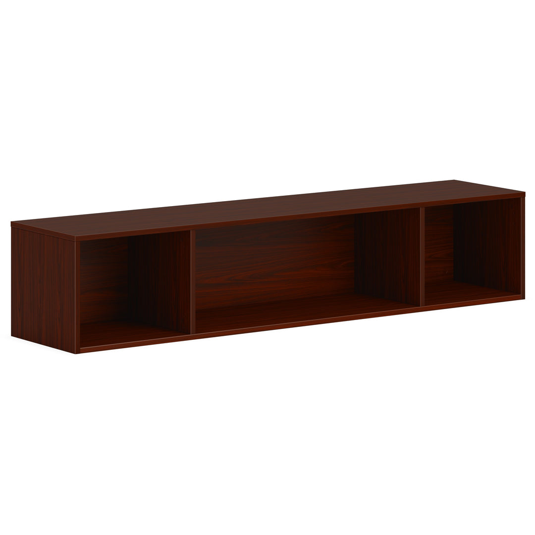 Image of HON® Storage, Wall-mounted, Open, 66"x14"x13-1/2", Mahogany