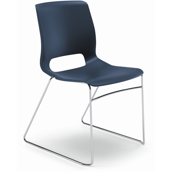 Image of HON® Motivate High-Density Stacking Chair, Supports 300 lb, 17.75" Seat Height, Regatta Seat, Regatta Back, Chrome Base, 4/Carton