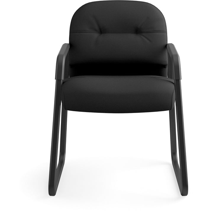 Image of HON® Pillow-Soft 2090 Series Guest Arm Chair, Fabric Upholstery, 23.25" x 28" x 36", Black Seat, Black Back, Black Base