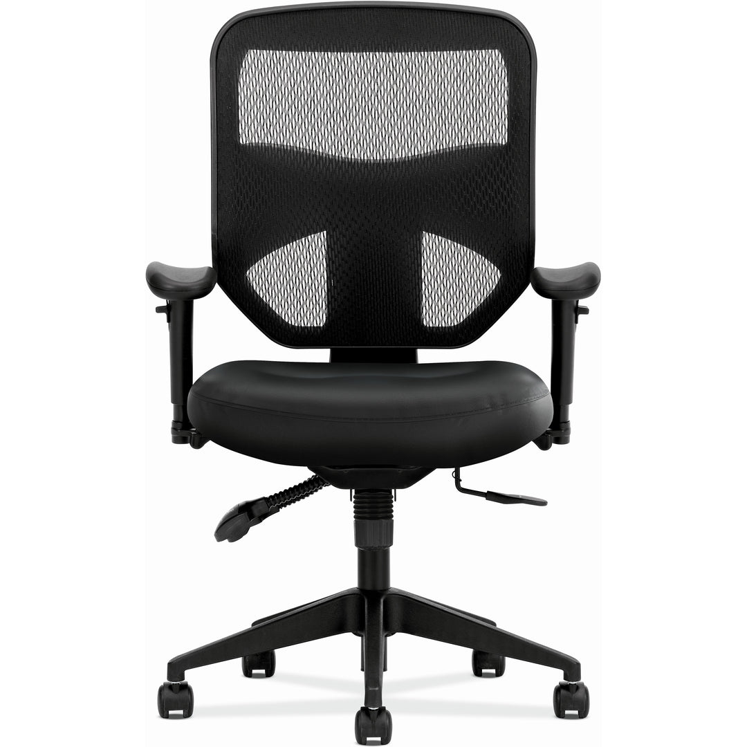 Image of HON® Prominent Mesh High-Back Task Chair, Supports Up To 250 Lb, 17" To 21" Seat Height, Black