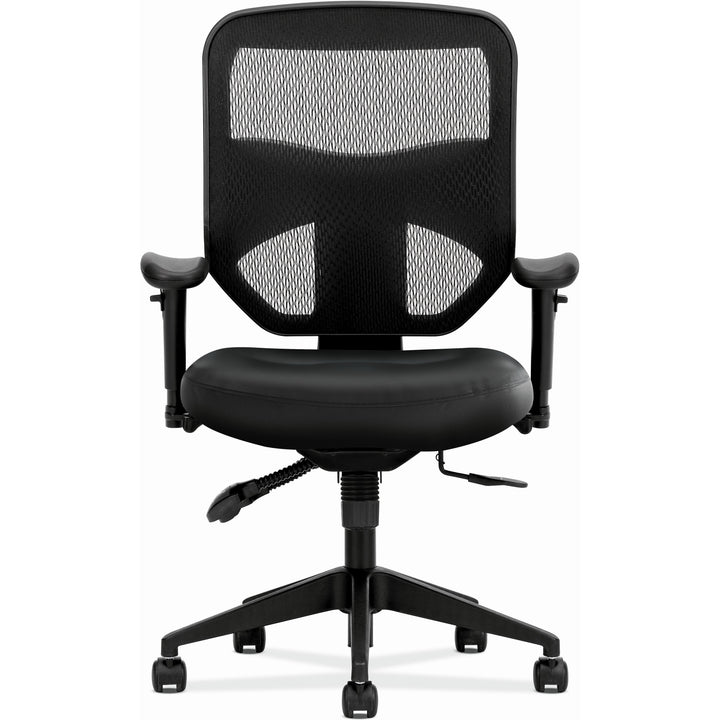 Image of HON® Prominent Mesh High-Back Task Chair, Supports Up To 250 Lb, 17" To 21" Seat Height, Black