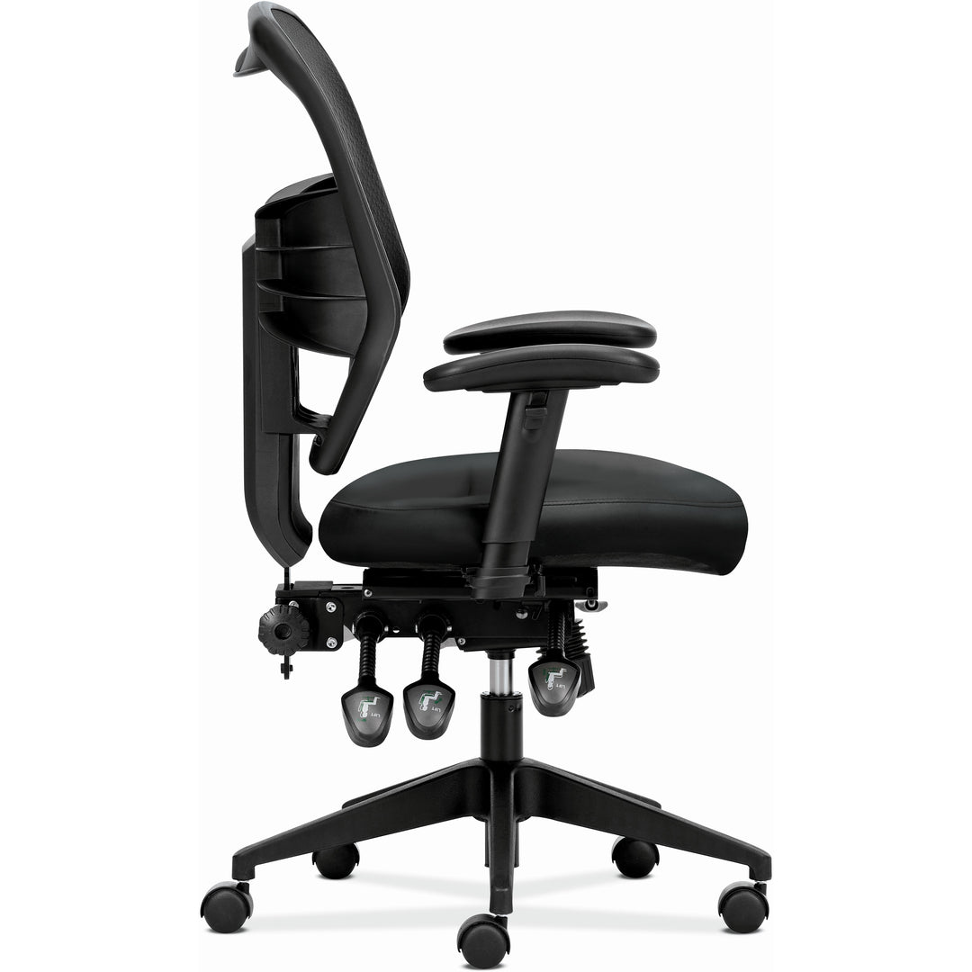 Image of HON® Prominent Mesh High-Back Task Chair, Supports Up To 250 Lb, 17" To 21" Seat Height, Black