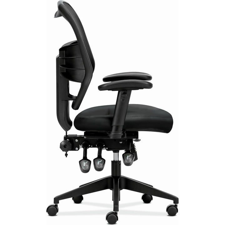 Image of HON® Prominent Mesh High-Back Task Chair, Supports Up To 250 Lb, 17" To 21" Seat Height, Black