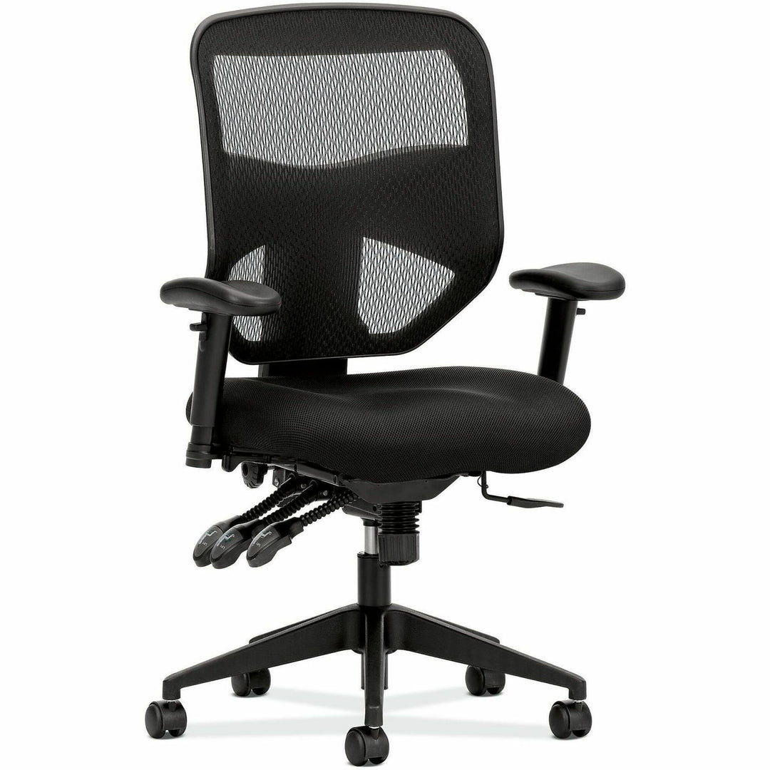 Image of HON® Vl532 Mesh High-Back Task Chair, Supports Up To 250 Lb, 17" To 20.5" Seat Height, Black