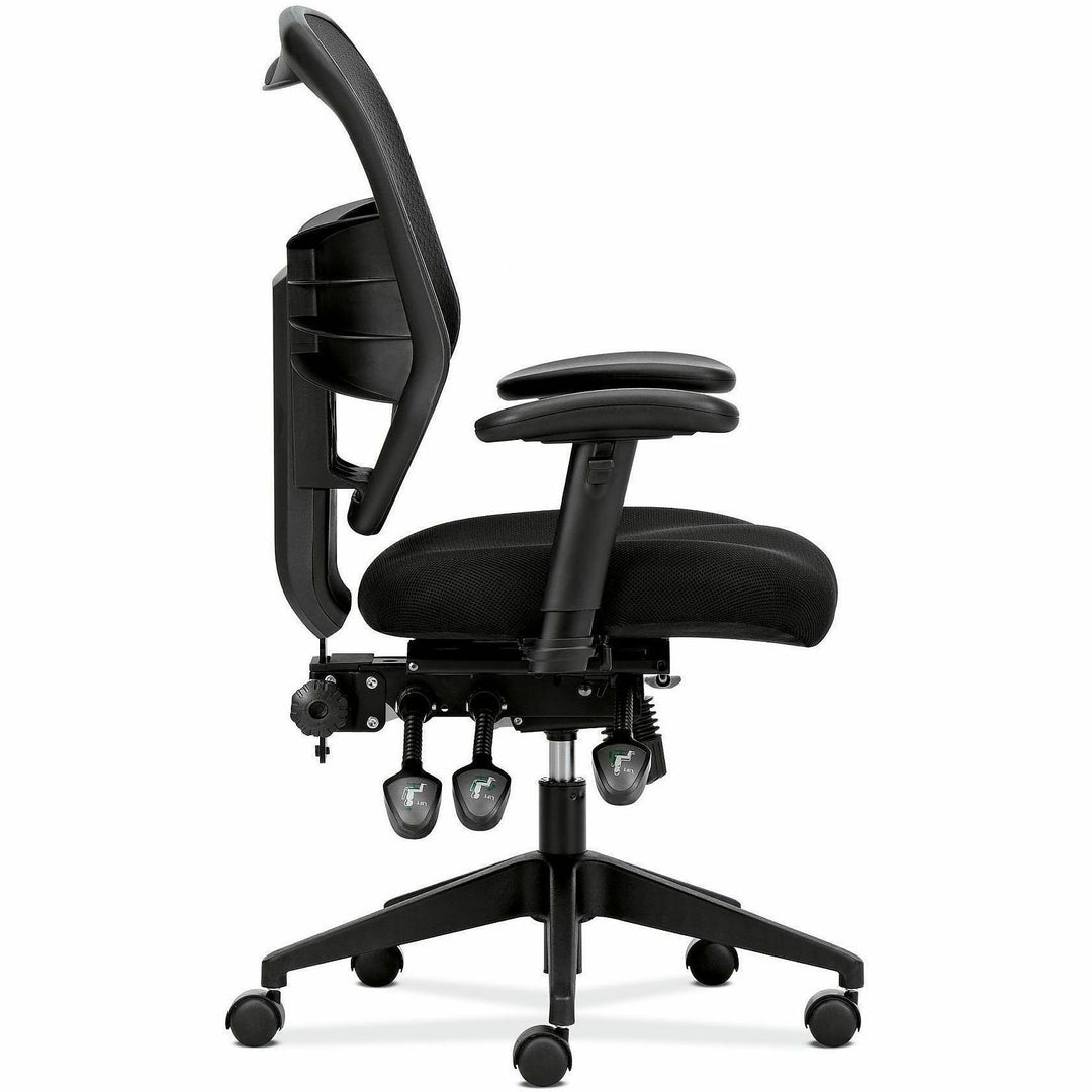 Image of HON® Vl532 Mesh High-Back Task Chair, Supports Up To 250 Lb, 17" To 20.5" Seat Height, Black
