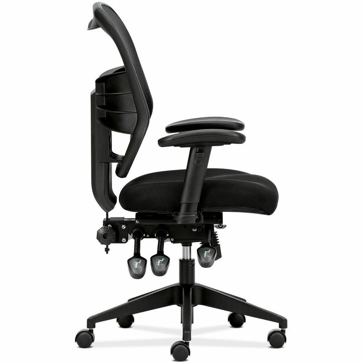 Image of HON® Vl532 Mesh High-Back Task Chair, Supports Up To 250 Lb, 17" To 20.5" Seat Height, Black