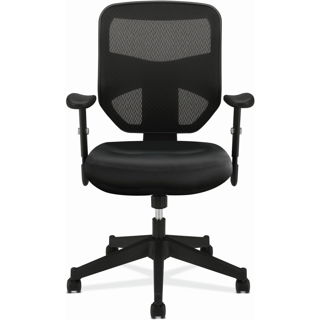 Image of HON® Vl531 Mesh High-Back Task Chair With Adjustable Arms, Supports Up To 250 Lb, 18" To 22" Seat Height, Black
