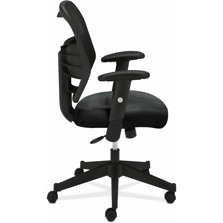 Image of HON® Vl531 Mesh High-Back Task Chair With Adjustable Arms, Supports Up To 250 Lb, 18" To 22" Seat Height, Black