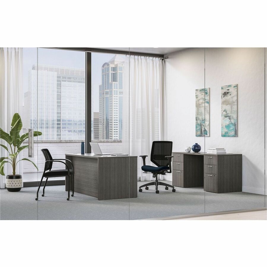 Image of HON HONSVM1ALC90TK Solve Chair, Fabric Seat Material, Black Back Color, Mesh Back Material, Black Frame Color, Mid Back, Midnight, 1 Each