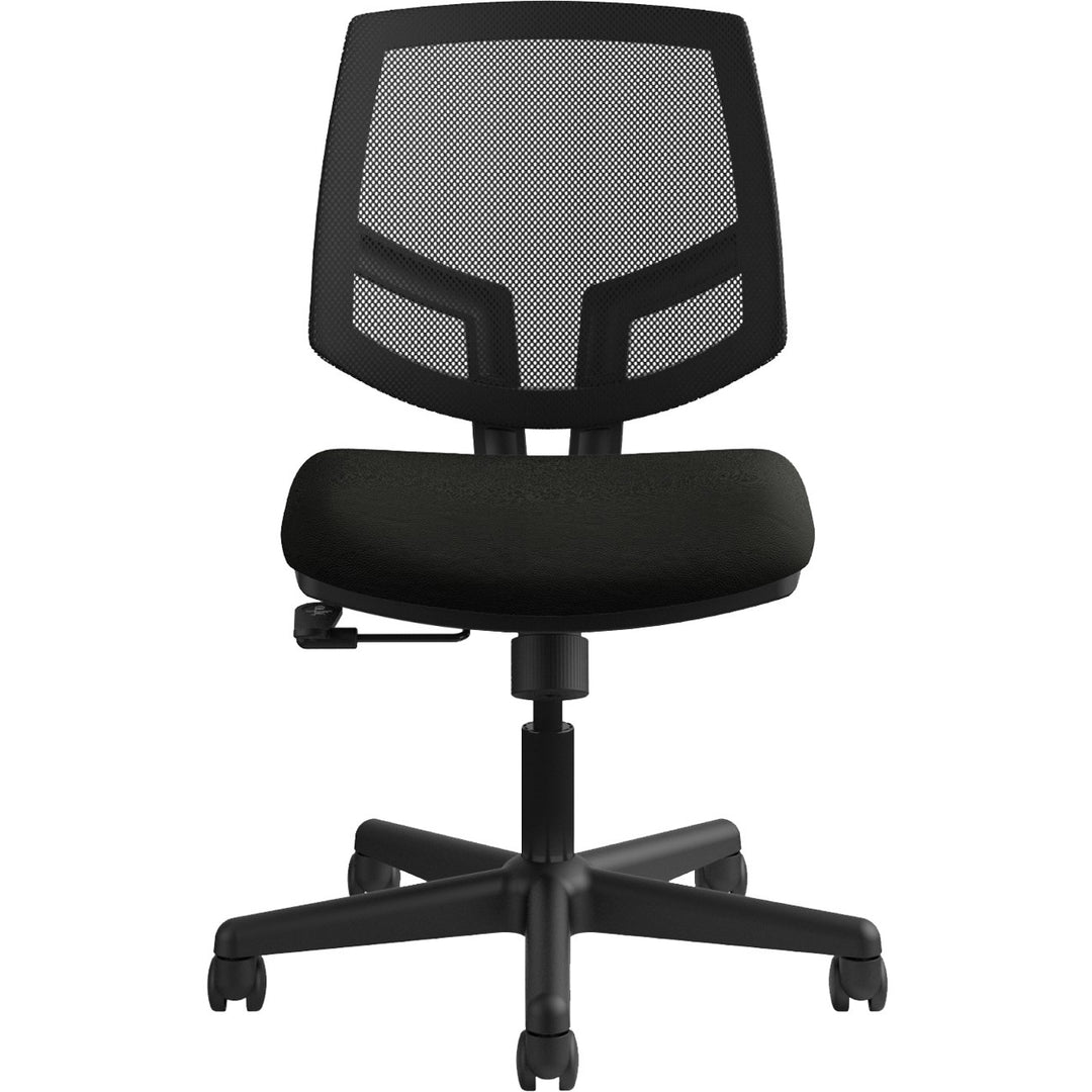 Image of HON® Volt Series Mesh Back Leather Task Chair, Supports Up To 250 Lb, 18.25" To 22" Seat Height, Black